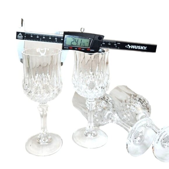 Vintage Crystal Wine Glasses Set Of 4 6.5'' tall Cristal D'Arques-Durand Longcha - Picture 14 of 15
